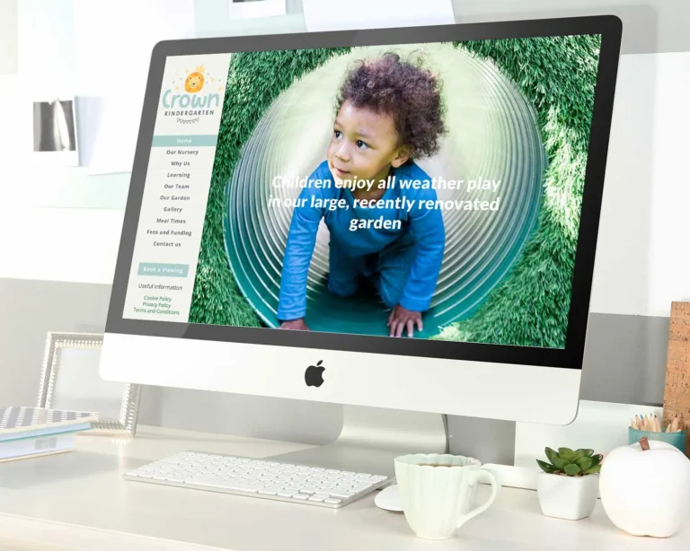 Nursery Website Design For Crown Kindergartens By Three Girls Media Desktop