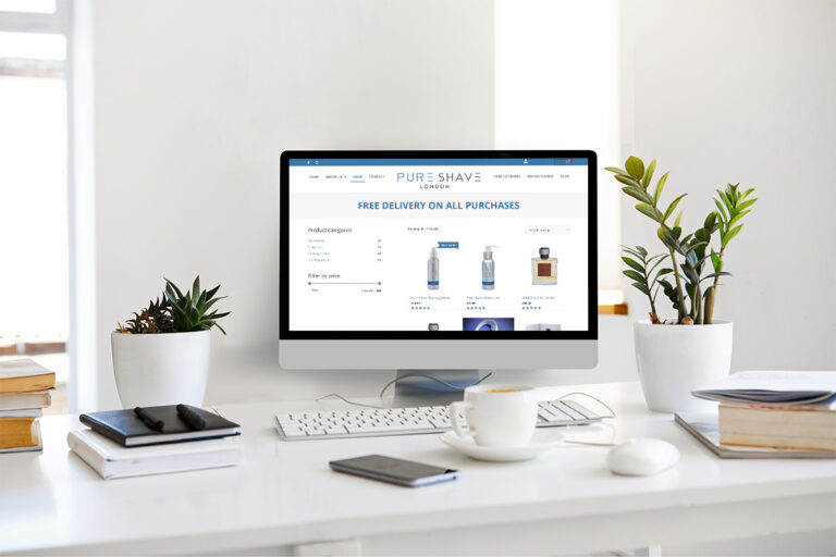 Pure Shave Ecommerce Web Design By Three Girls Media Surrey Mockup 3