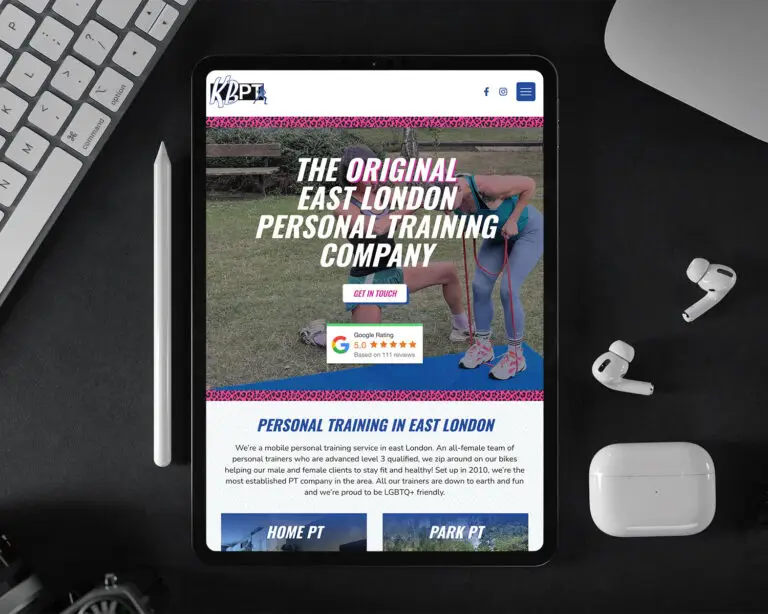Personal Trainer Web Design For KBPersonal Training Ipad 1500x1200