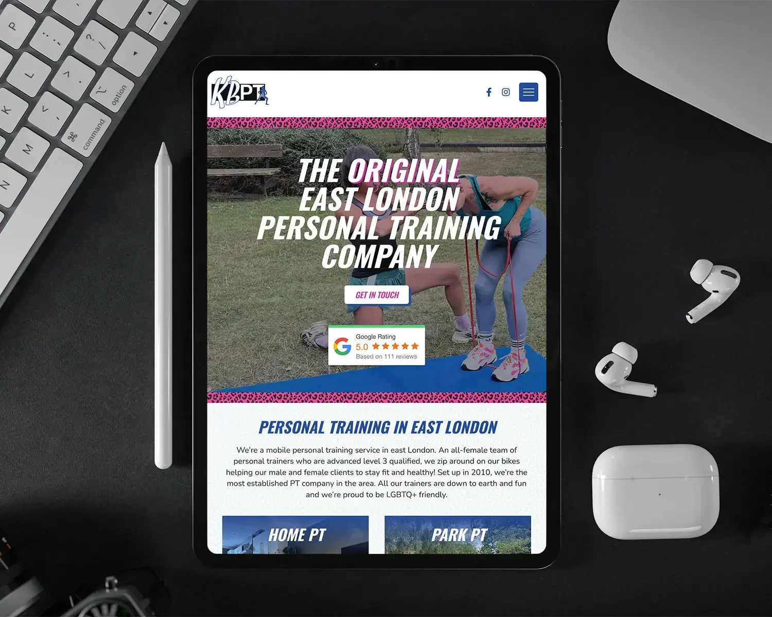 Personal Trainer Web Design For KBPersonal Training Ipad 1500x1200 1.webp
